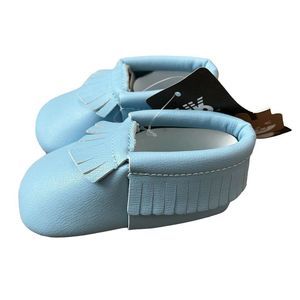 Romirus Moccasin Crib Shoes Infant Size 6-12 (2) Months Blue New